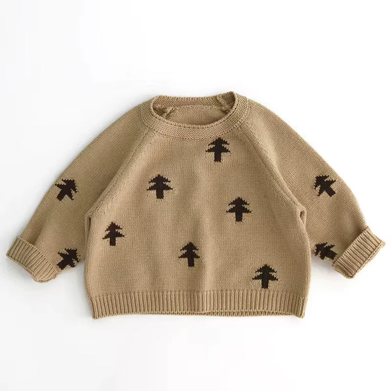 Korean Version of Autumn New Baby Boy Girl Clothes Baby Sweater Child Knit Sweater Newborn Knitted Long -Sleeved Cotton Babies