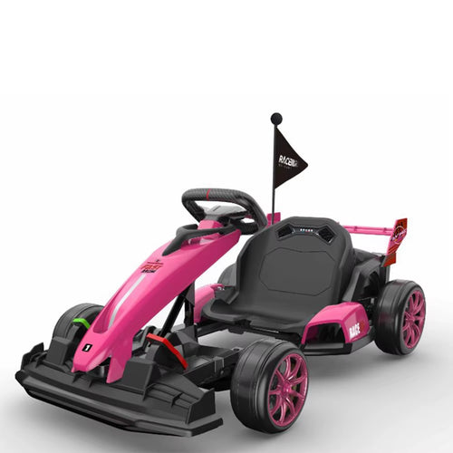 24V Electric Ride on Car Toy Drift Kart for Kids with Adjustable Seat & 8.5MPH Speed EVA Silent Wheels Parent-Safety Certified