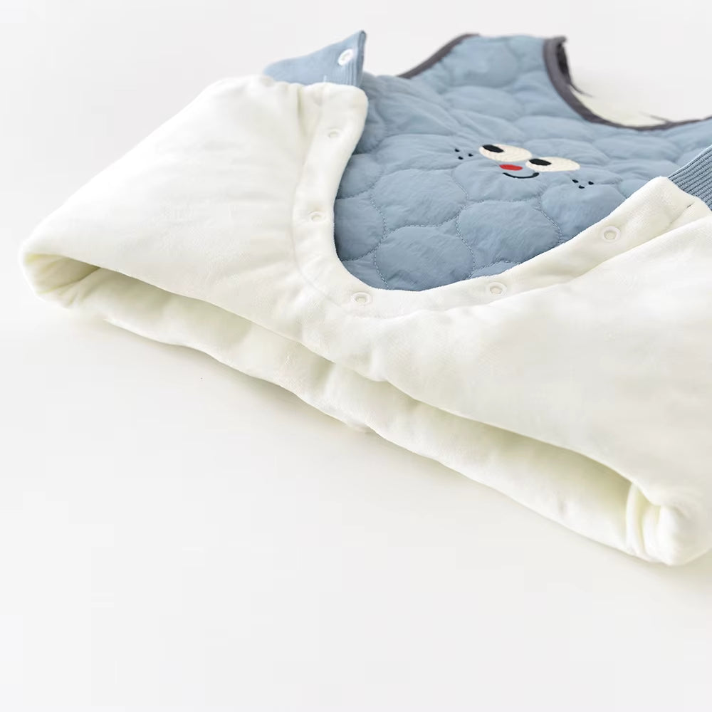 New Winter Baby Rompers 6M-3T Cartoon Sleeveless Girls Thicken Jumpsuit Loose Korean Version Infant One Piece