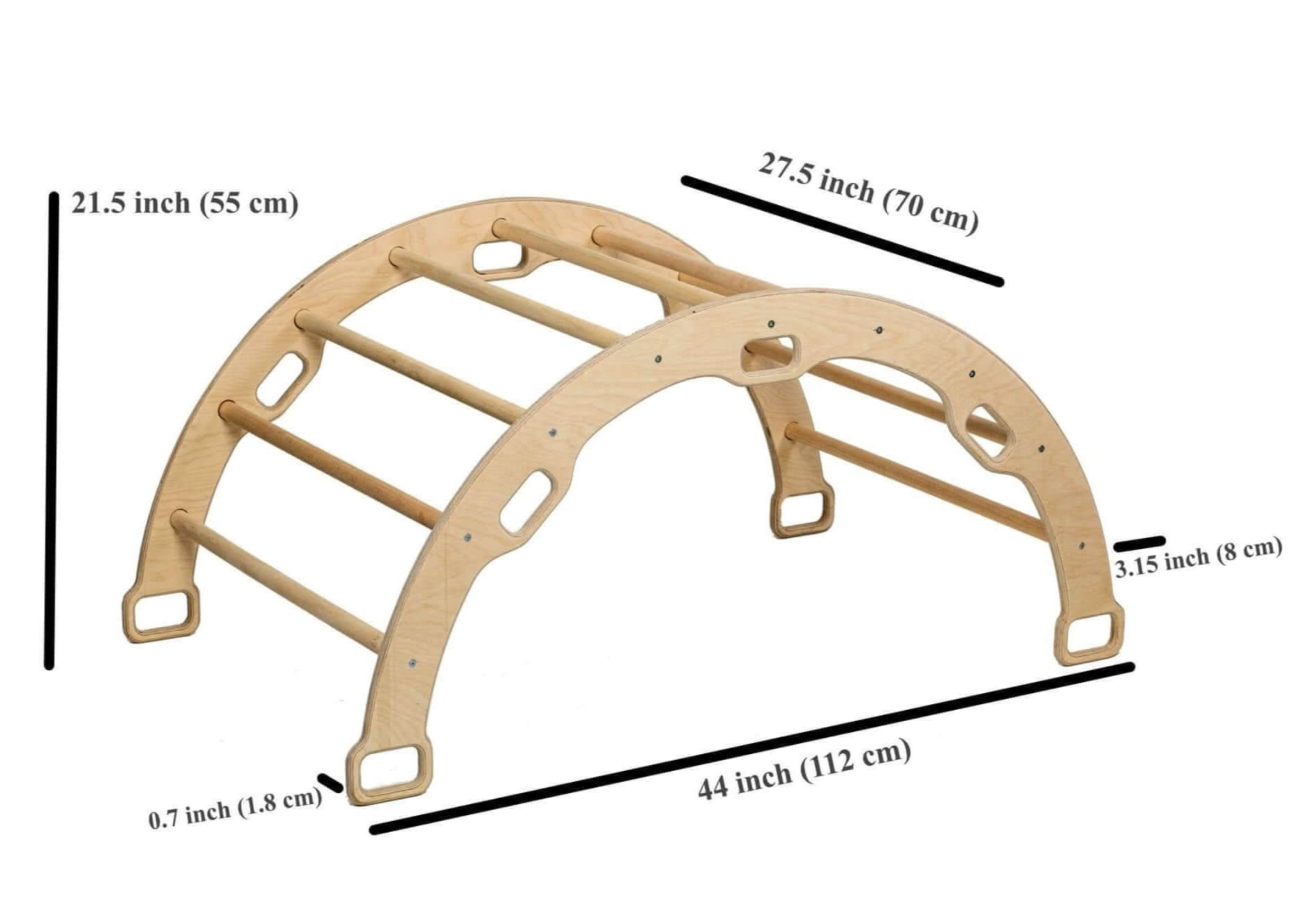 Large Montessori Climbing Arch/Rocker with Pillow Set-4
