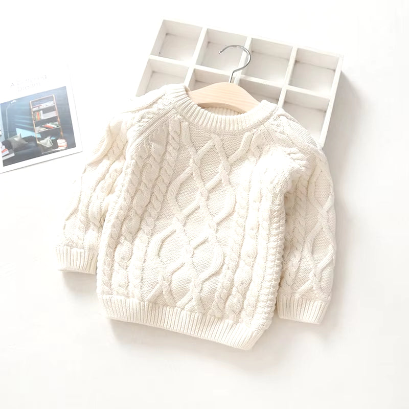 Baby Boys Girls Babe Pullovers Kids Twisted Stripes Thick Sweaters Warm Child Clothing Winter Babies Toddler Schoolchild Sweater