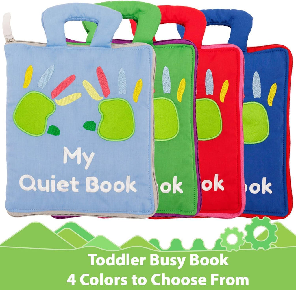 Montessori Fabric Quiet Book for Toddlers - Busy Book with Touch, Feel and Learn Activities for Boys and Girls - Portable Sensory Book, Keeping Kids Busy-Zippered Educational Toy for Travel