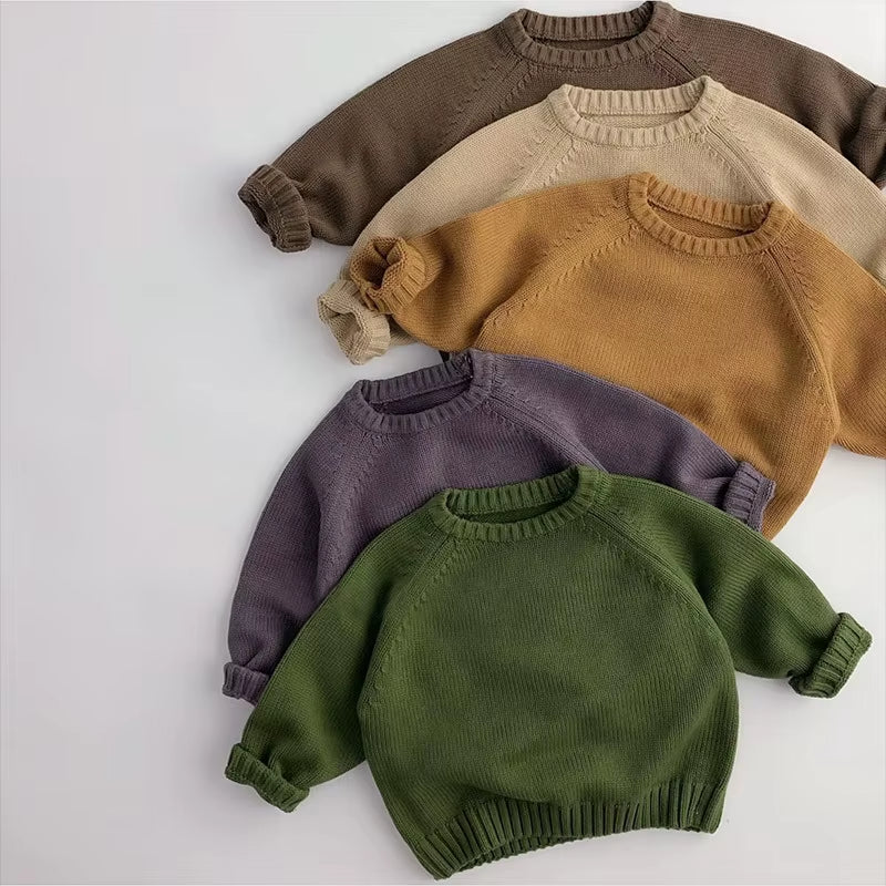 Korean Version of Autumn New Baby Boy Girl Clothes Baby Sweater Child Knit Sweater Newborn Knitted Long -Sleeved Cotton Babies