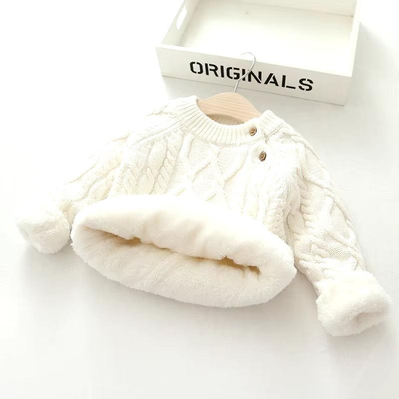 Baby Boys Girls Babe Pullovers Kids Twisted Stripes Thick Sweaters Warm Child Clothing Winter Babies Toddler Schoolchild Sweater