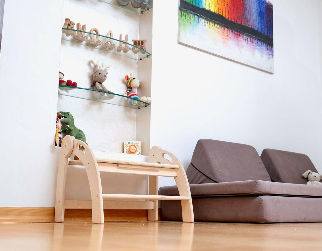 Twins Montessori Kitchen Stool - Wooden Step Stool for Kids-1