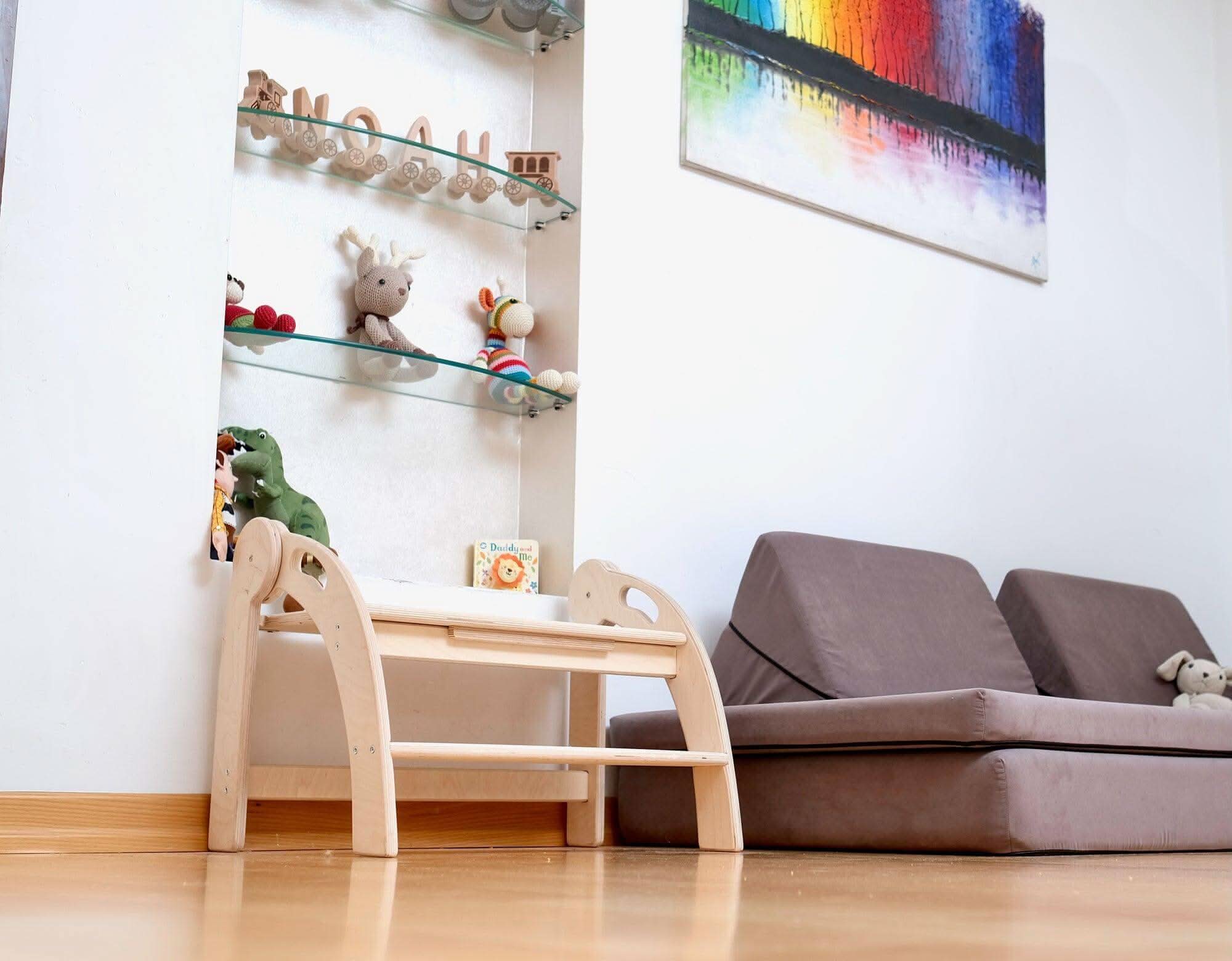 Twins Montessori Kitchen Stool - Wooden Step Stool for Kids-1