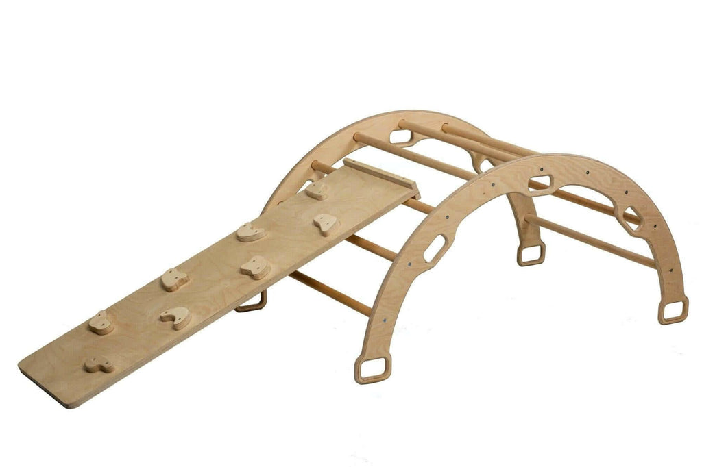 Wooden Climbing Arch Rocker with Ramps-2